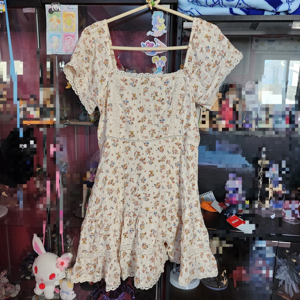 American Eagle Outfitters Cream Floral Dress